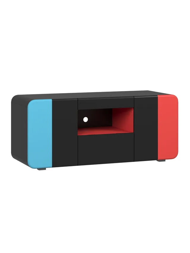 trendteam LevelUp TV-Lowboard Schwarz Rot Blau Lack