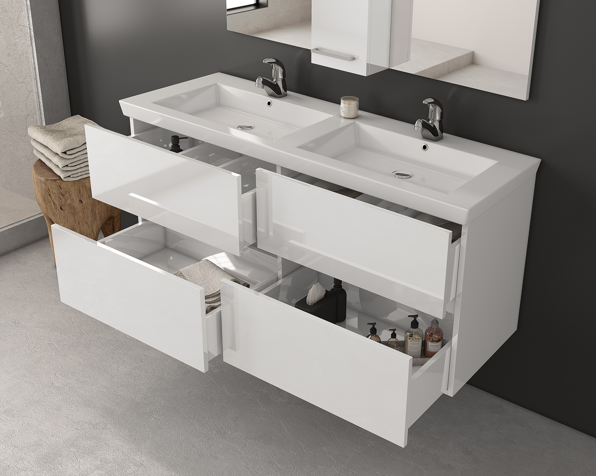 DROP Martinidis Luxus 120 White-1 Badmöbel Weiß