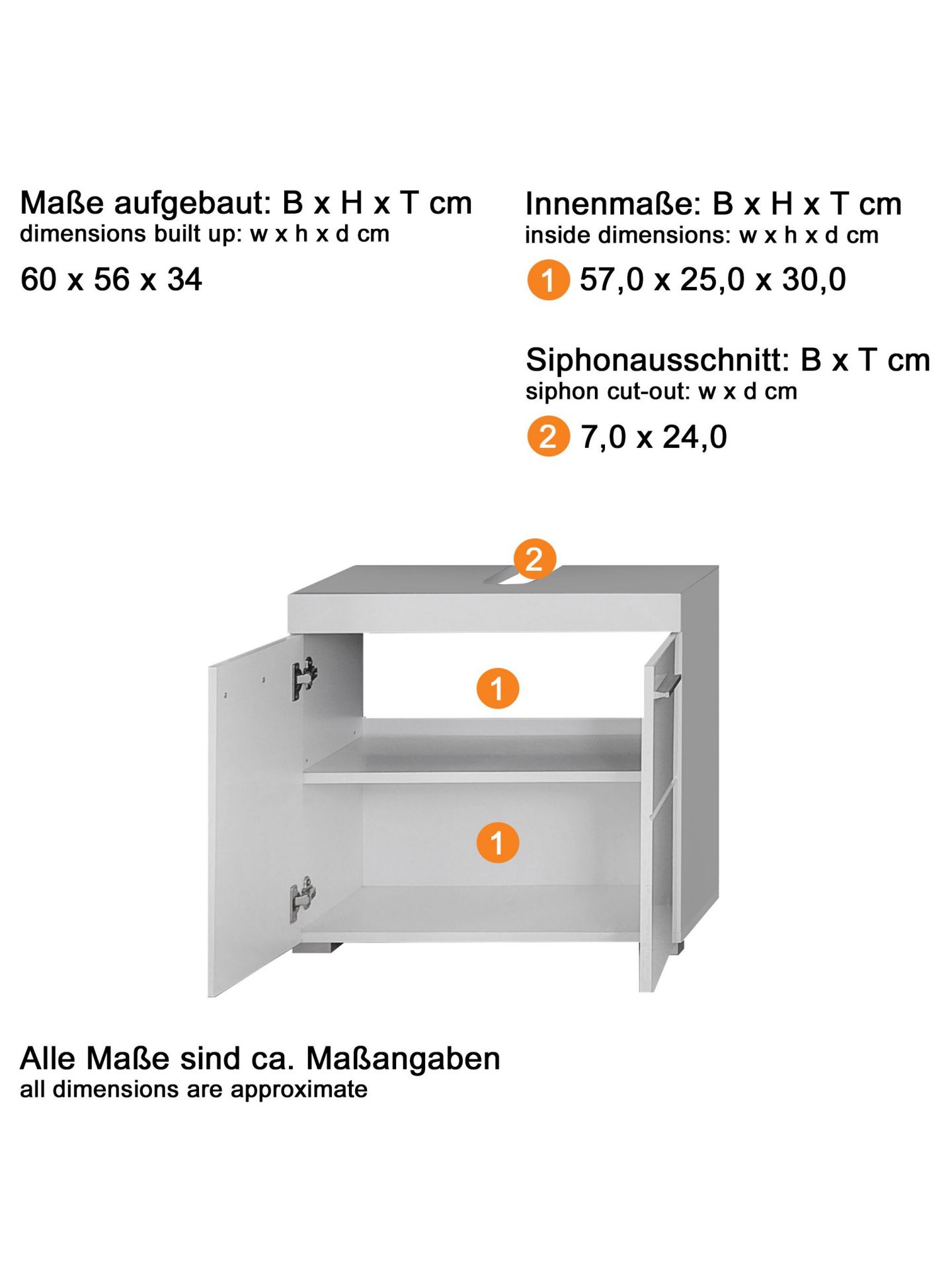 trendteam Amanda Waschbeckenunterschrank grau Agave