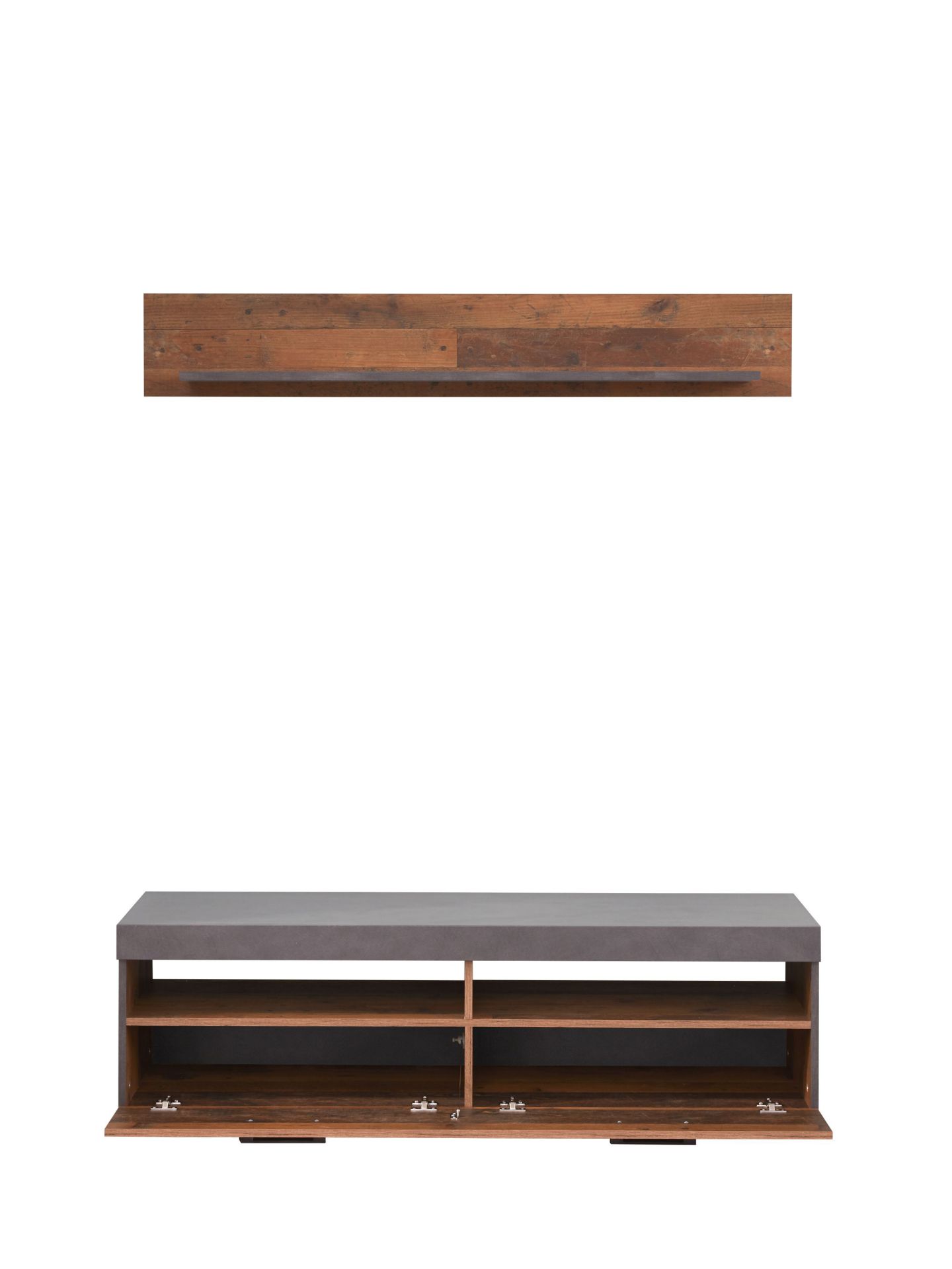 trendteam Indy TV-Board mit Wandboard graphit Old Wood