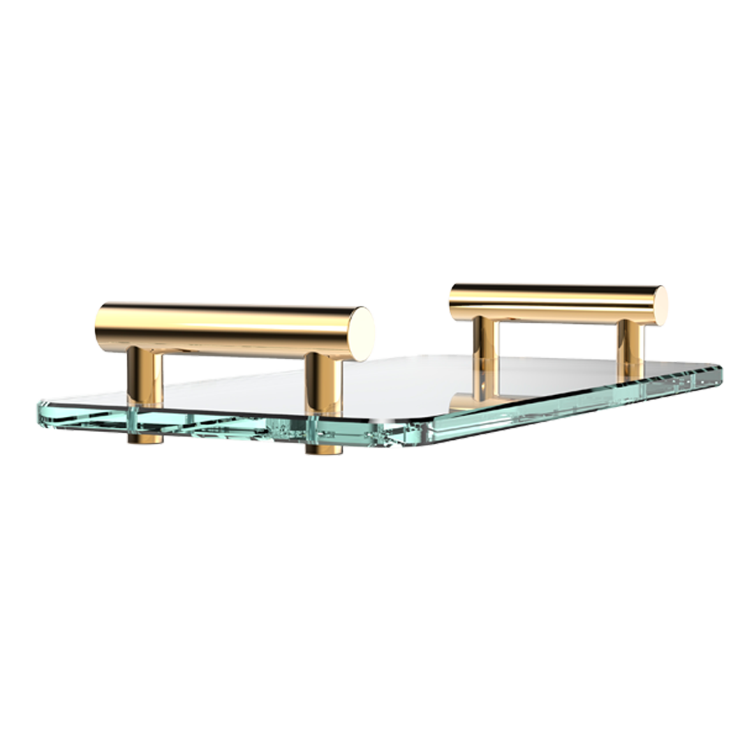 Decor Walther Bar TAB Glastablett Klarglas Chrom Griffe Messing