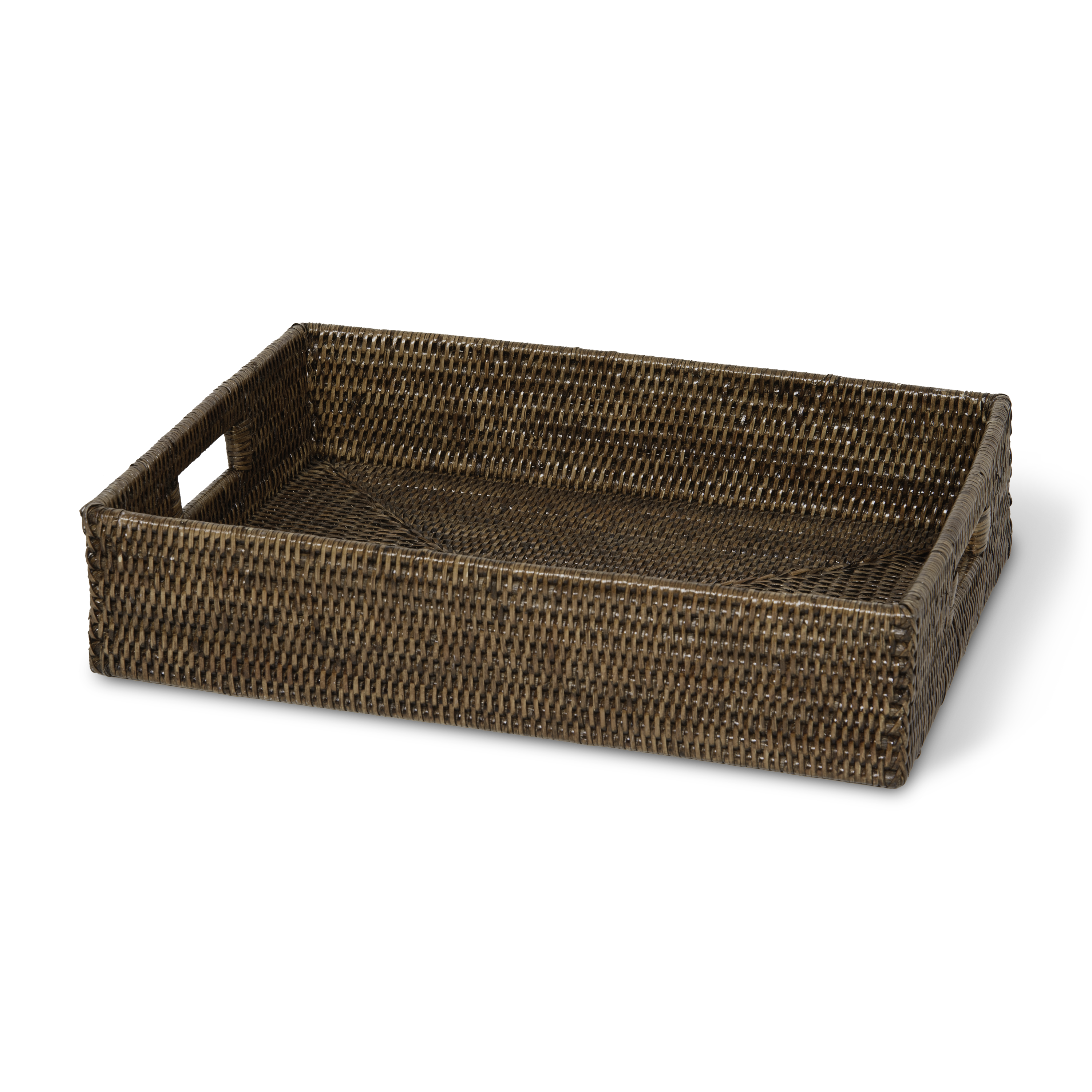 Decor Walther Basket Tray Tablett Rattan Dunkel rechteckig