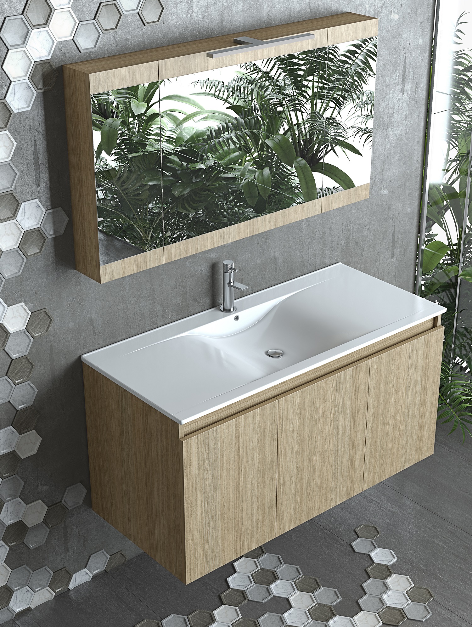DROP Magnolia S Honey Oak Badmöbel 90 cm Eiche