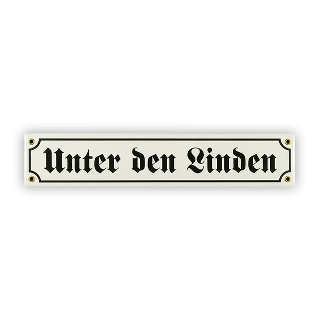 Münder Email Unter den Linden Mini-Straßenschild 40x8 cm