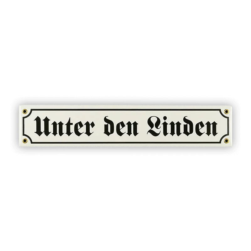 Münder Email Unter den Linden Mini-Straßenschild 40x8 cm