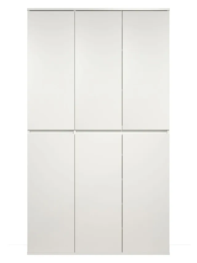 trendteam Nevada Mehrzweckschrank 6TR Weiß Flurschrank Melamin