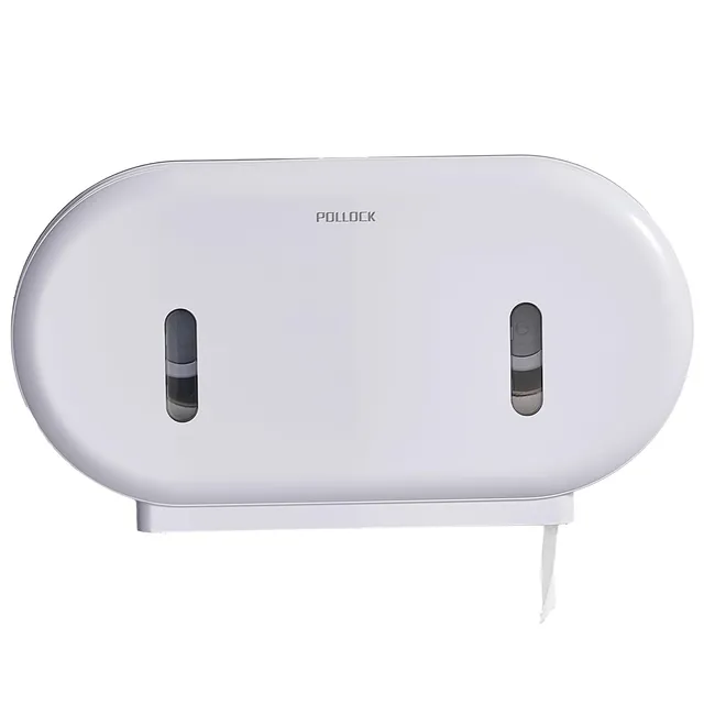 Pollock Toilettenpapierspender Doppel Weiß Jumbo
