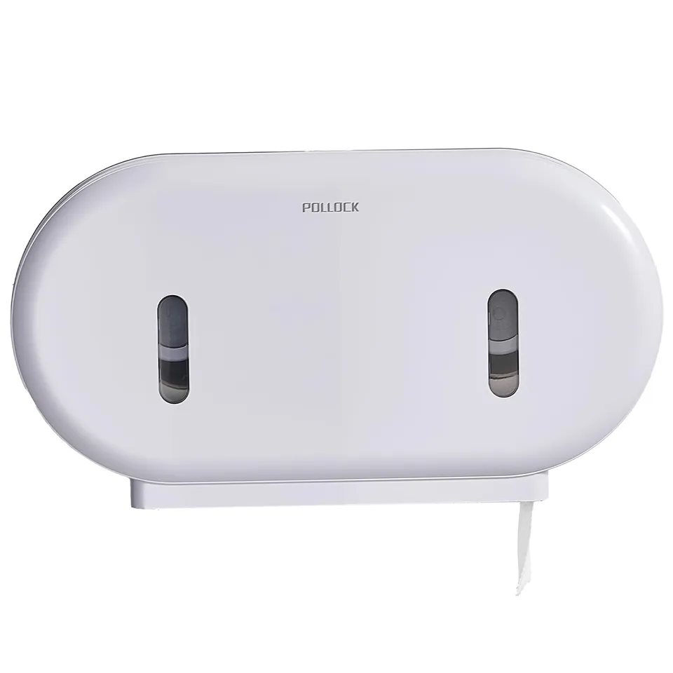 Pollock Toilettenpapierspender Doppel Weiß Jumbo