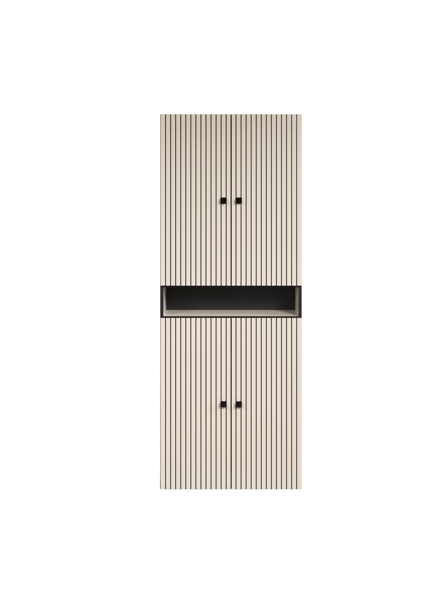 trendteam PureBliss Hochschrank Cashmere Schwarz Badezimmerschrank
