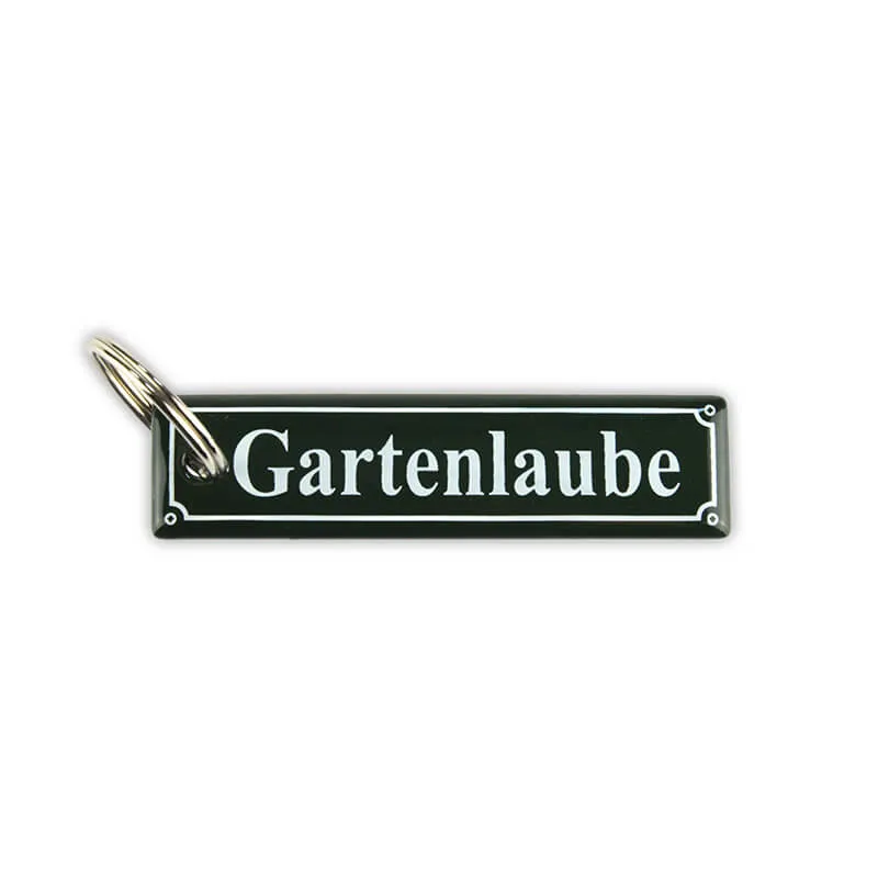 Münder Email Schlüsselanhänger Gartenlaube 8x2 cm grün