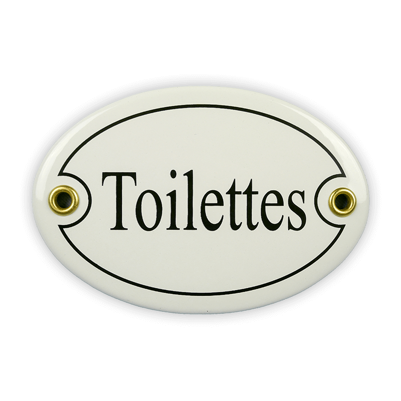 Münder Email Emailschild Toilettes oval 10,5x7 cm