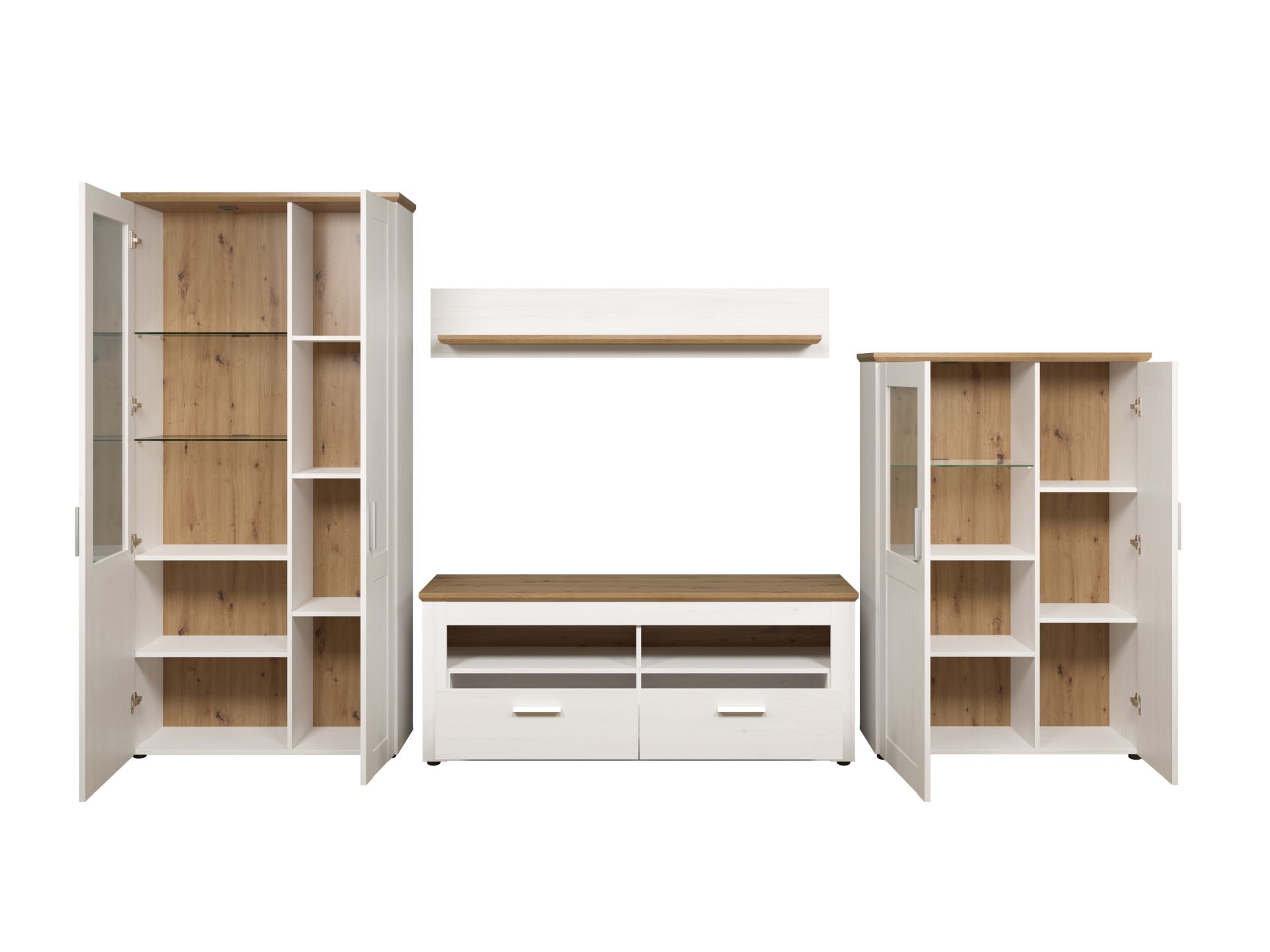 trendteam Shade Anbauwand weiß Artisan Eiche