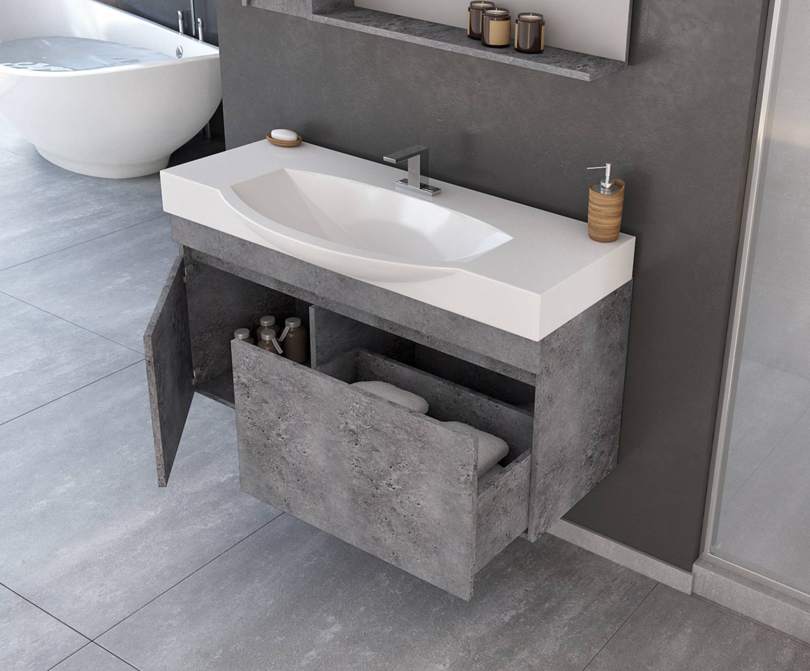 DROP Martinidis SENSO 105 Badmöbel Granite 105 cm
