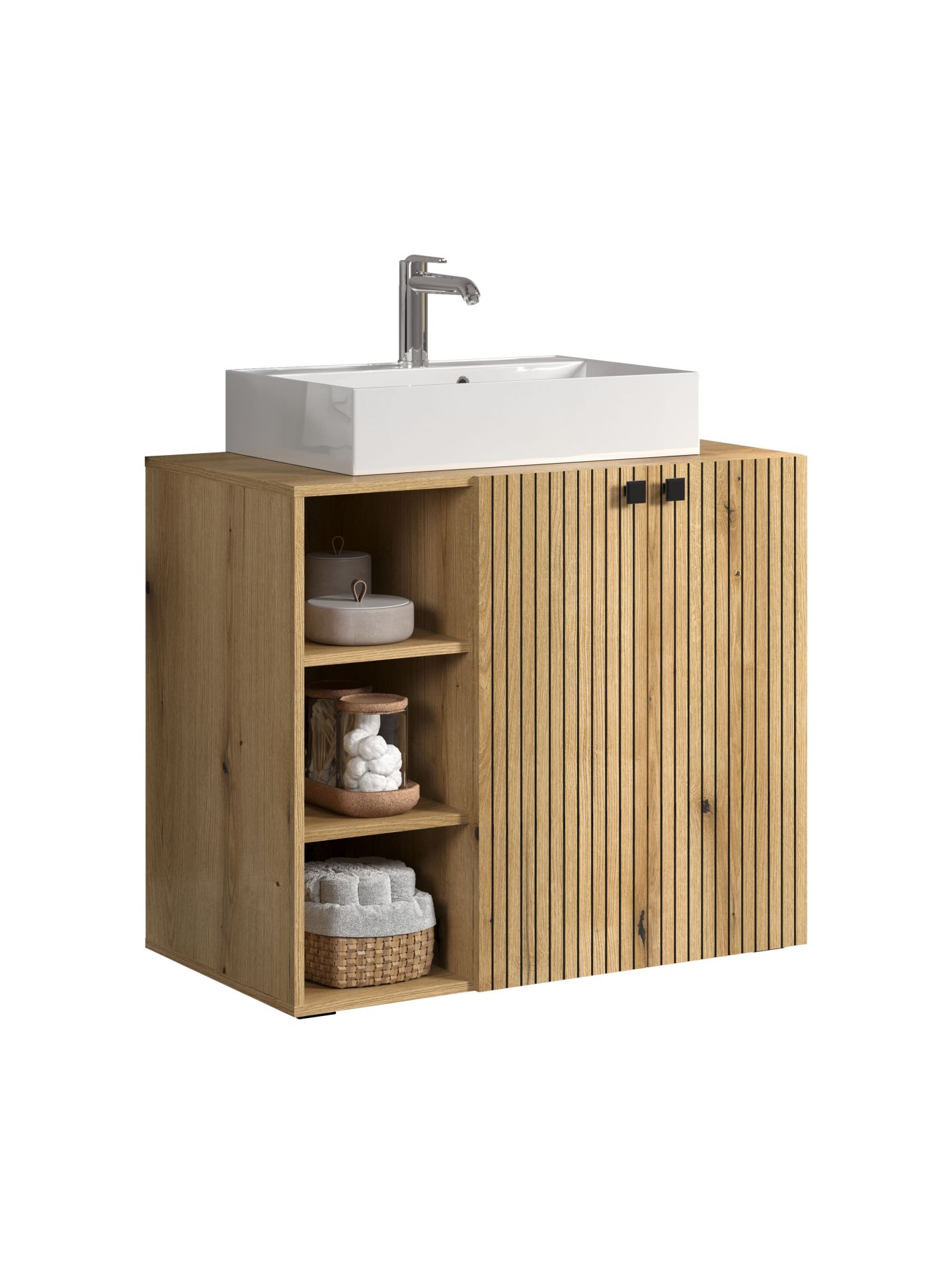 trendteam PureBliss Waschbeckenunterschrank Becken Eiche