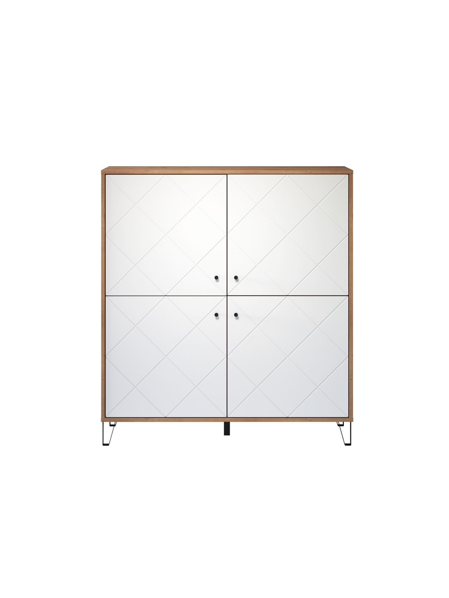 trendteam Touch Highboard Artisan Eiche Weiß Matt