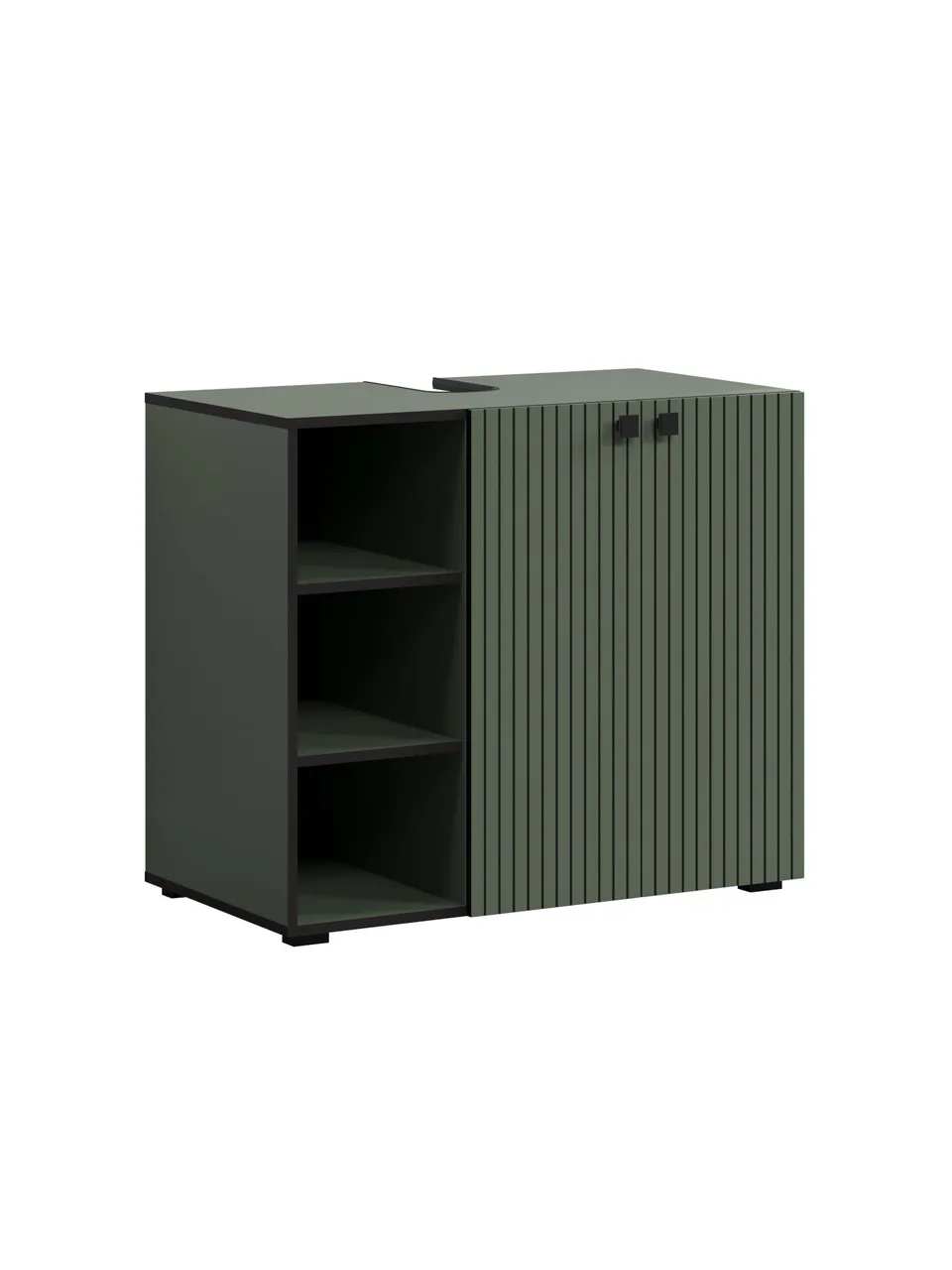 trendteam PureBliss Waschbeckenunterschrank Grün Schwarz