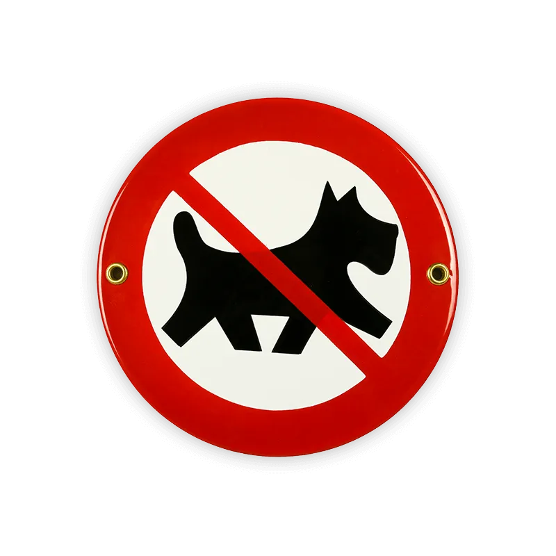 Emaille Lagerschilder Emailschild rund 15 cm Hunde verboten