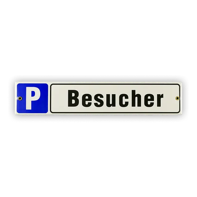 Münder Email Lagerschilder Emailschild P Besucher 40x8 cm