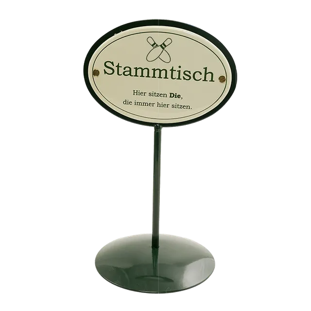 Münder Email Stammtischständer 25 cm Motiv Kegel grün/creme