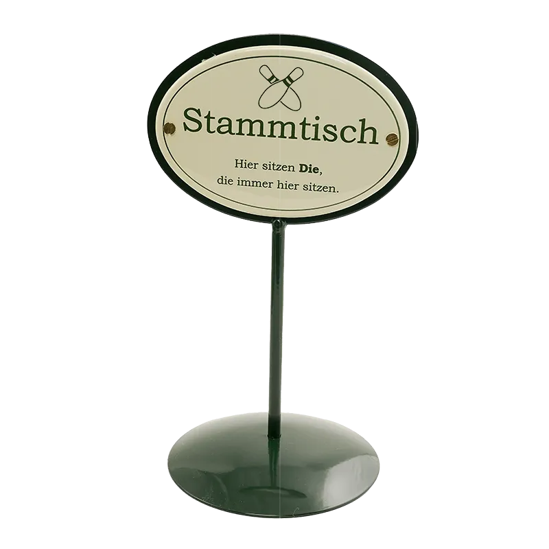 Münder Email Stammtischständer 25 cm Motiv Kegel grün/creme