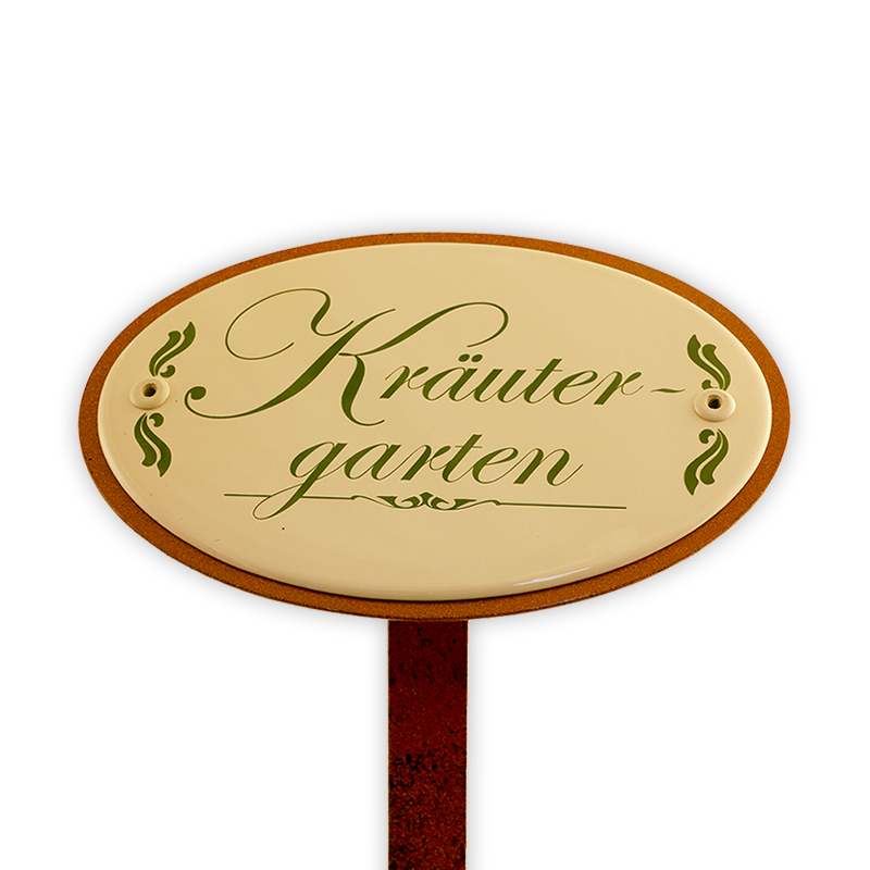 Münder Email Emailschild Kräutergarten oval 15x10 cm Spieß