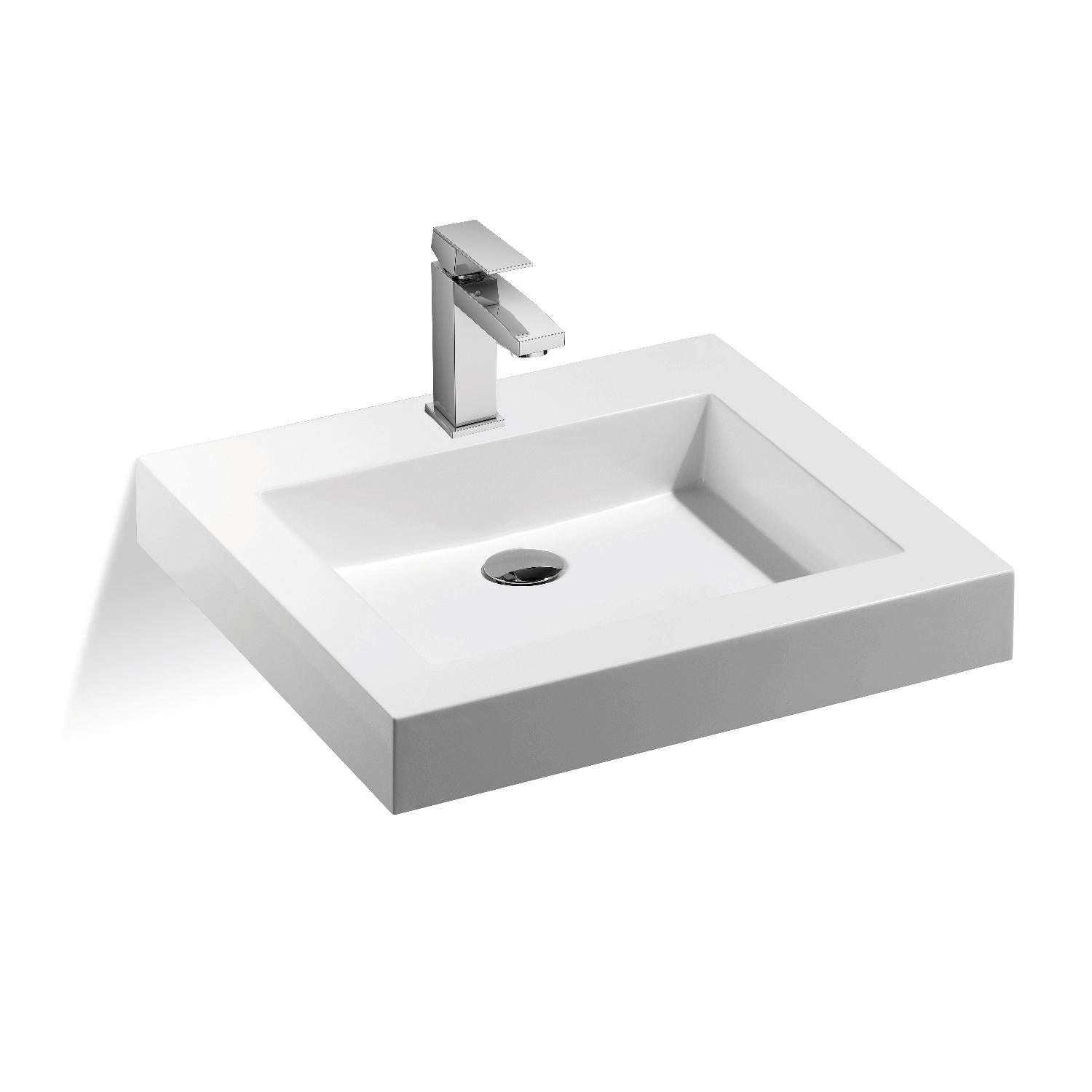 Treos Serie 700 Waschbecken Mineralguss weiß mit Hahnloch 55x50