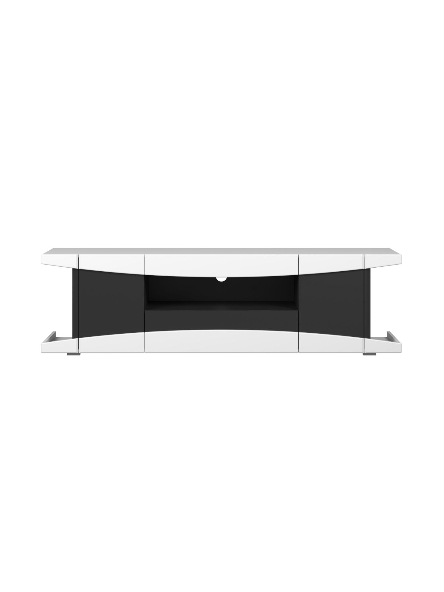 trendteam LevelUp TV-Lowboard weiß Schwarz mit Beleuchtung