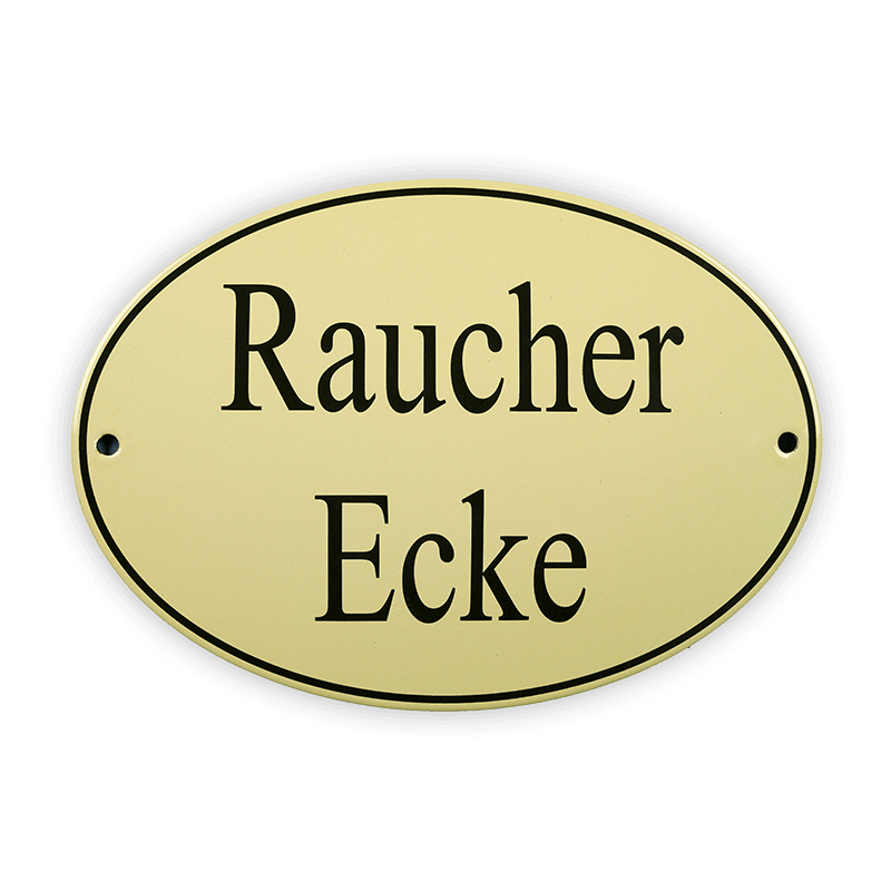 Münder Email Lagerschilder Emailschild Raucher Ecke oval 21x15