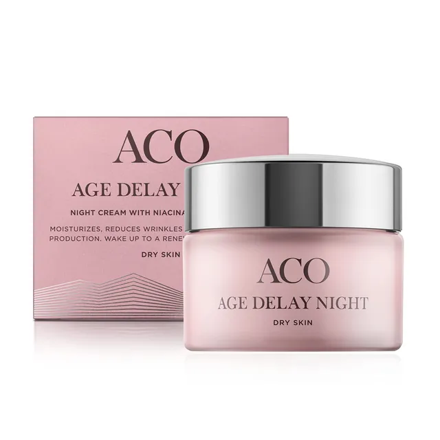 ACO Age Delay Nachtcreme 50 ml Trockene Haut Hyaluron