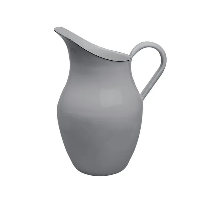 Münder Email Pastell Wasserkanne 2,5 l grau 26 cm