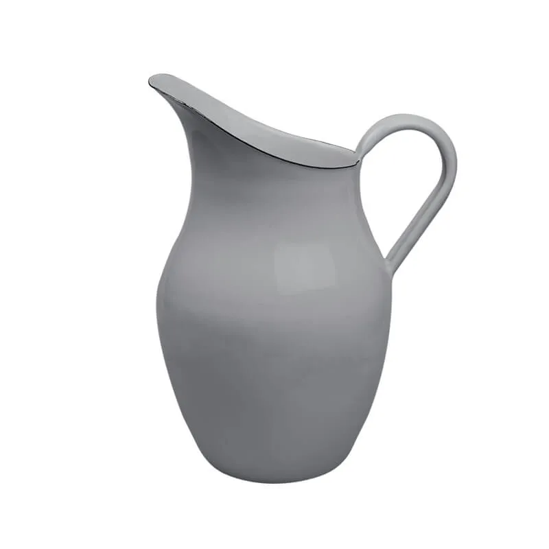 Münder Email Pastell Wasserkanne 2,5 l grau 26 cm