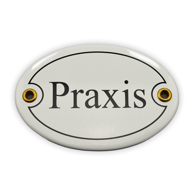 Münder Email Emailschild Praxis oval 10,5x7 cm