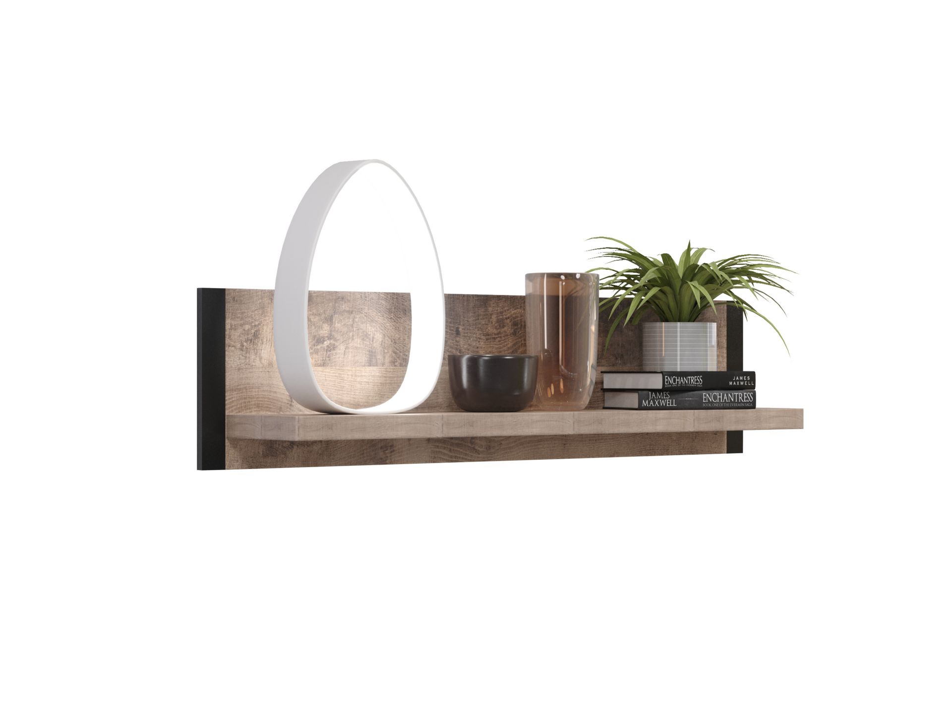 trendteam Emile Wandboard Eiche Tabak Schwarz
