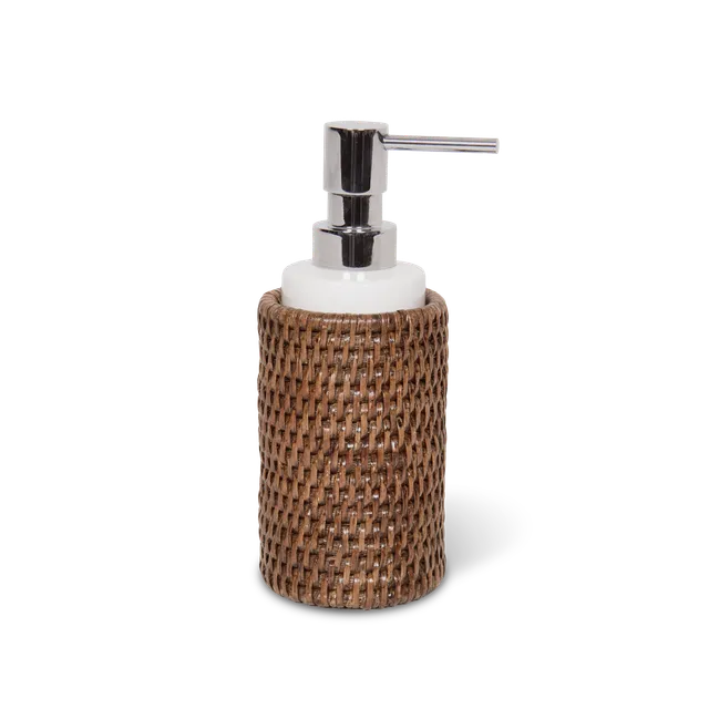 Decor Walther Basket SSP Seifenspender Rattan Hell Porzellan Weiss