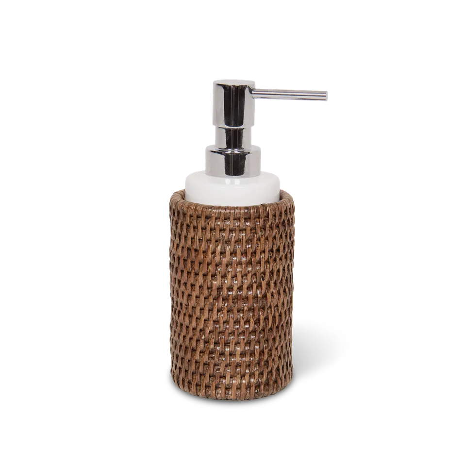 Decor Walther Basket SSP Seifenspender Rattan Hell Porzellan Weiss