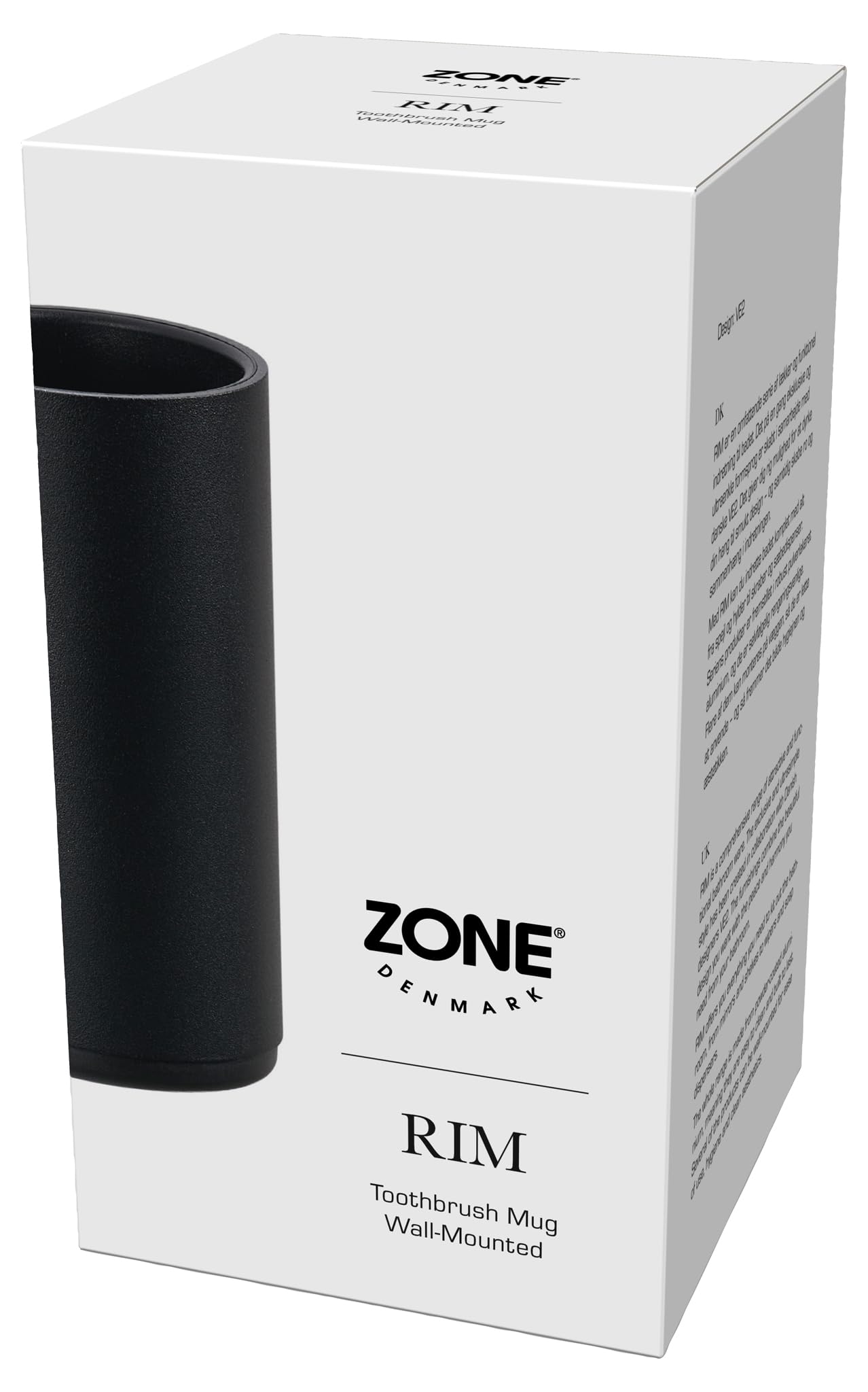 Zone Denmark Rim Zahnbürstenbecher Wand Schwarz 7 cm