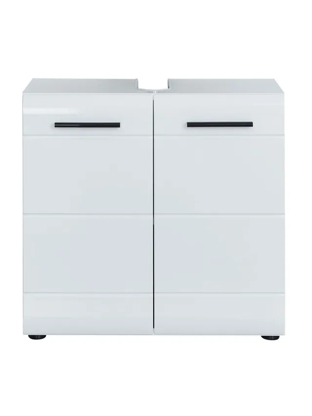 trendteam SkinGlossLine Waschbecken-Unterschrank Weiß HG