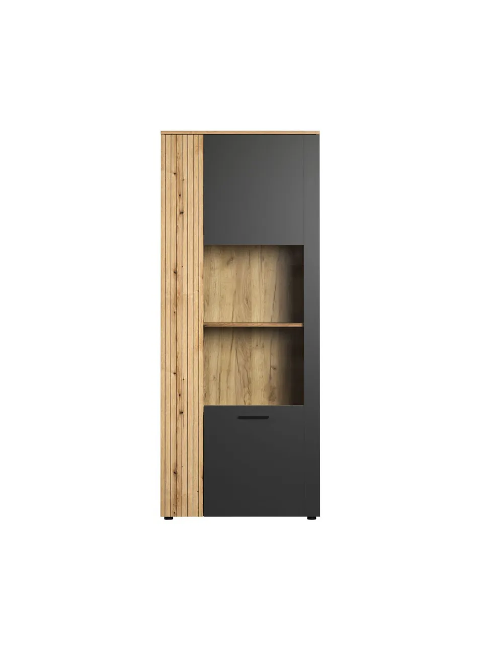 trendteam Esteban Vitrine Anthrazit Coast Evoke Oak Standvitrine