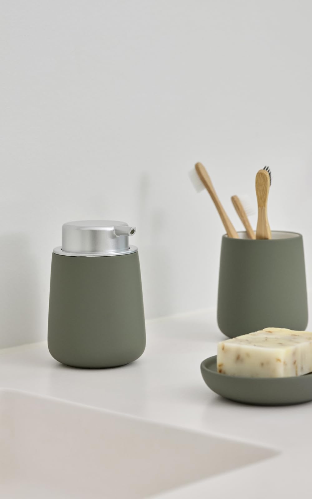 Zone Denmark Nova Seifenschale Olive Green Porzellan 11 cm