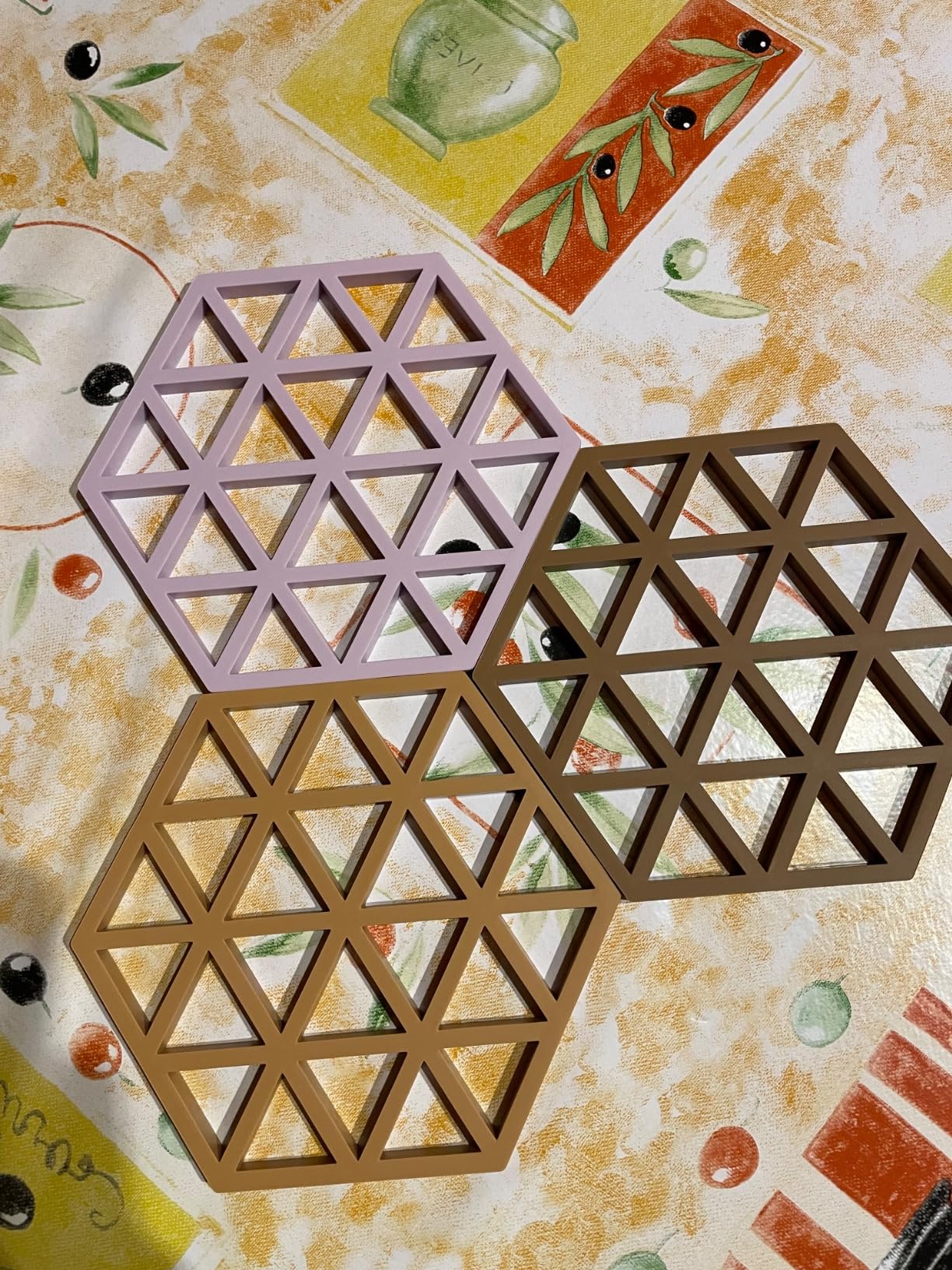 Zone Denmark Triangles Topfuntersetzer Silikon 3er Rot