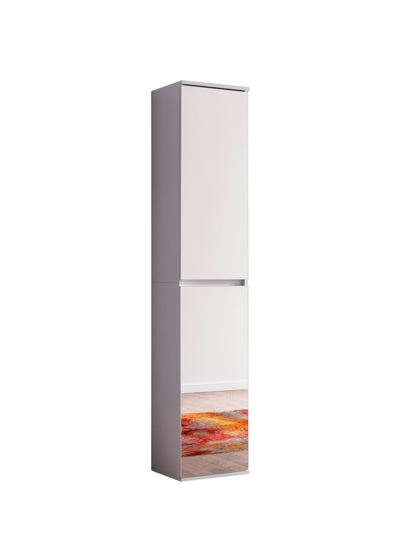 trendteam Mirror Garderobenschrank 2-türig Weiß Spiegel
