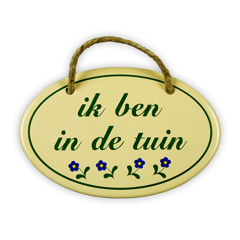 Münder Email Emailschild 15x10 cm ik ben in de tuin Blümchen