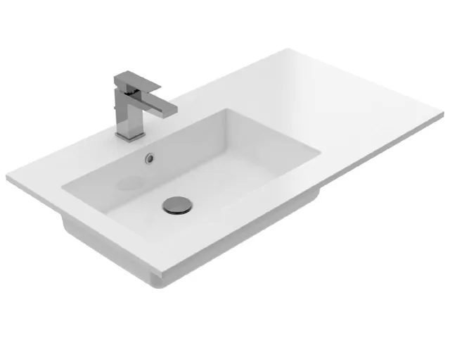 Treos Serie 750 Einbaubecken Mineralguss 90x50 Ablage rechts