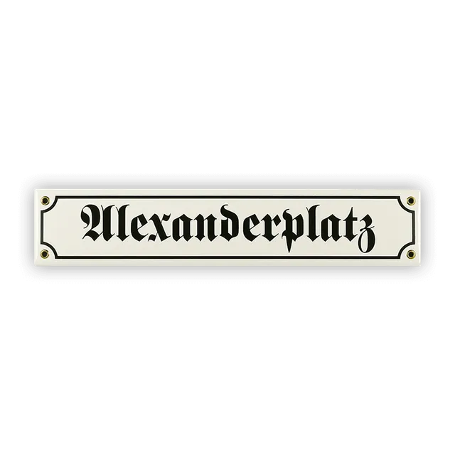 Münder Email Emaille Lagerschilder Alexanderplatz Straßenschild 40 cm