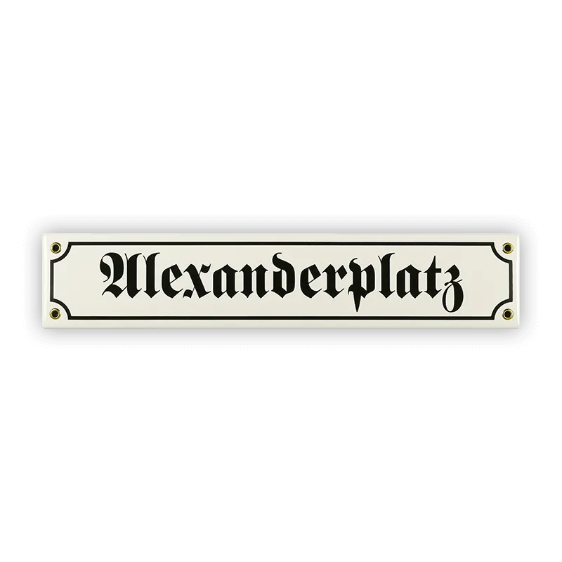 Münder Email Emaille Lagerschilder Alexanderplatz Straßenschild 40 cm