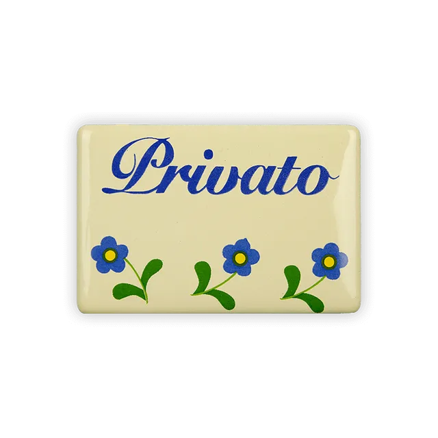 Münder Privato Türschild 6x4 cm Blümchen creme