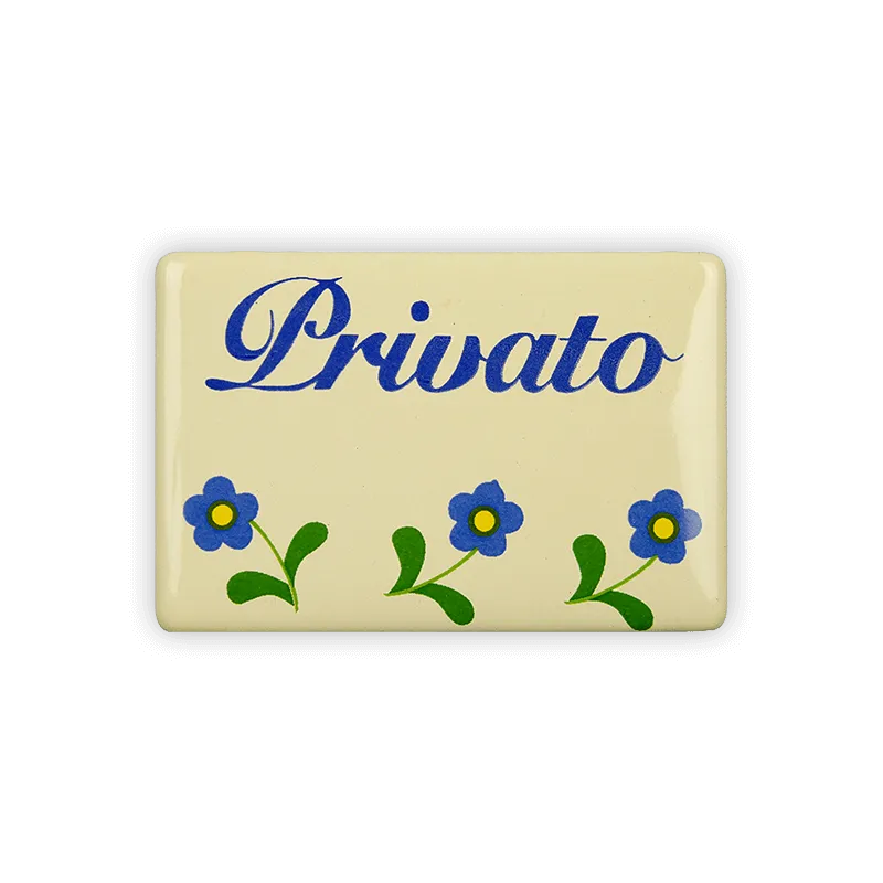 Münder Privato Türschild 6x4 cm Blümchen creme