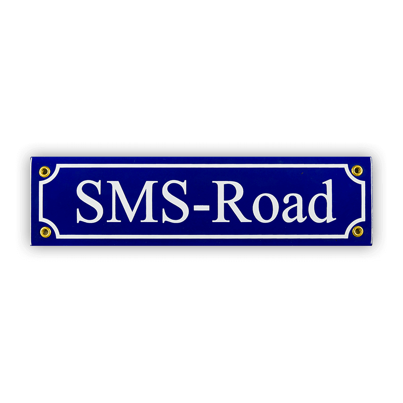 Münder Email Lagerschilder Mini-Straßenschild SMS-Road 30x8 cm