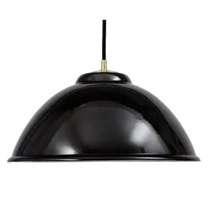 Münder-Selection Lampe 340 mm Emaille Leuchte schwarz Textilkabel weiß