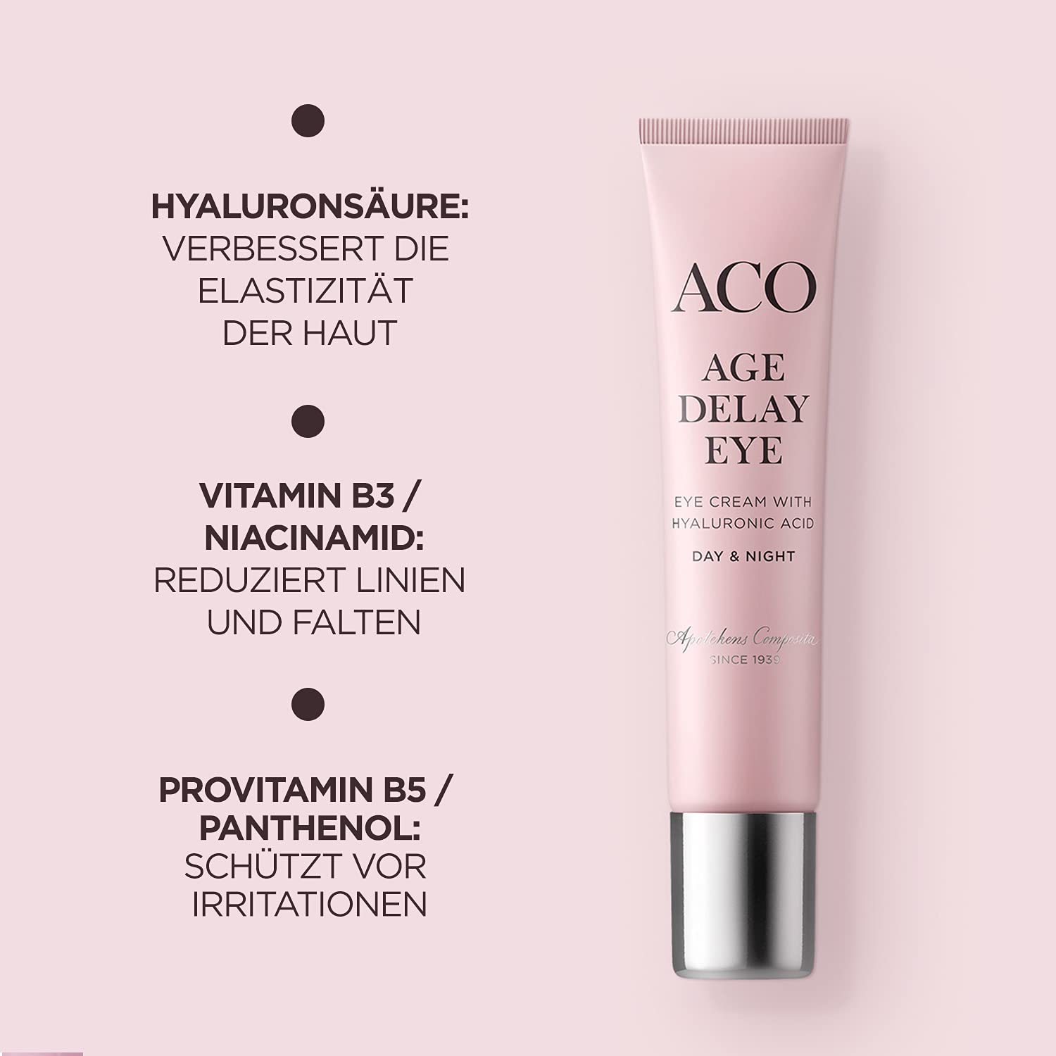 ACO Age Delay+ Eye Cream Augencreme 15 ml parfümfrei Hyaluron